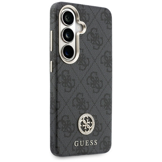 Funda MagSafe para Samsung Galaxy S26 S942, Guess, Rhinestone Round Logo, Negra