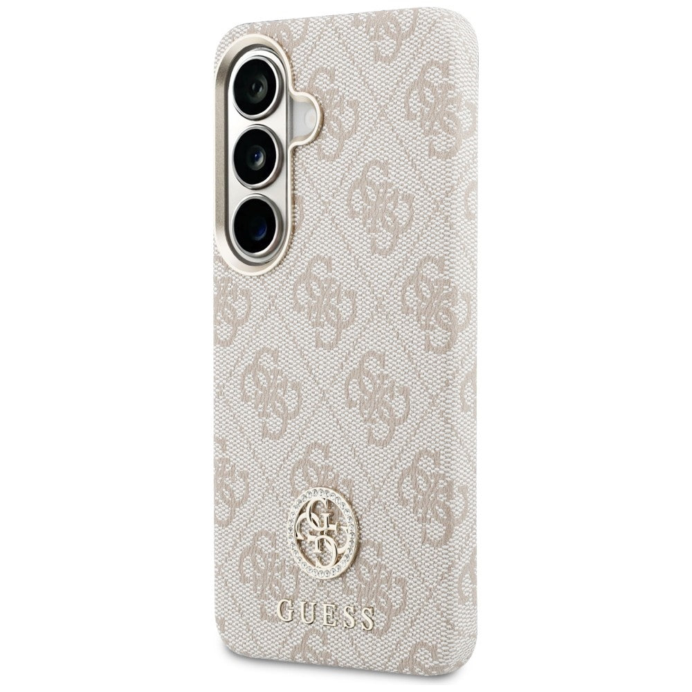 MagSafe Case for Samsung Galaxy S26 S942, Guess, Rhinestone Round Logo, Pink