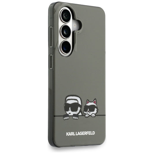 Funda MagSafe para Samsung Galaxy S26 S942, Karl Lagerfeld, IML Karl & Choupette Peekaboo Logo, Negra