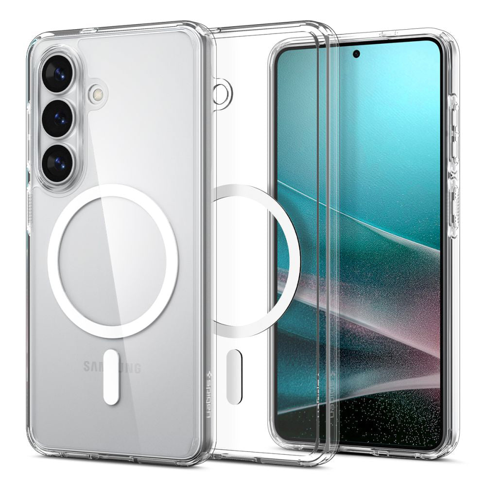 Funda MagSafe para Samsung Galaxy S26 S942, Spigen, Ultra Hybrid, Transparente Blanca ACS10734