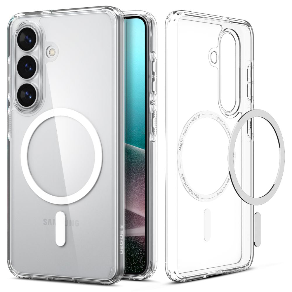 Funda MagSafe para Samsung Galaxy S26 S942, Spigen, Ultra Hybrid, Transparente Blanca ACS10734