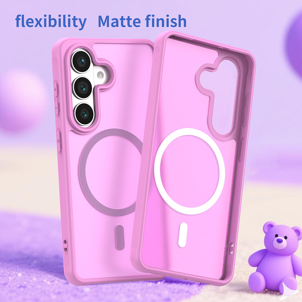 Funda MagSafe para Samsung Galaxy S26 S942, Techsuit, HaloFrost II, Rosa