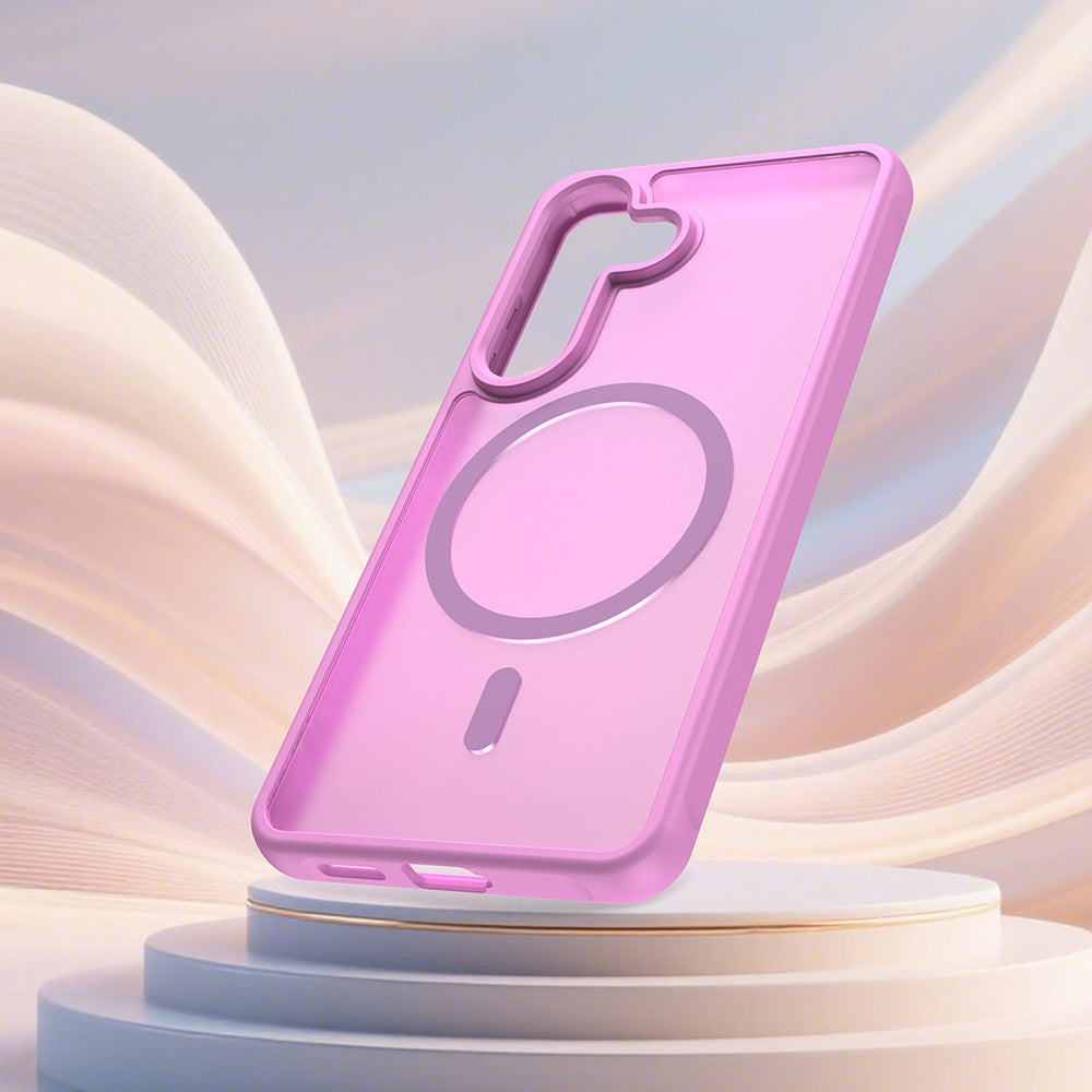 Funda MagSafe para Samsung Galaxy S26 S942, Techsuit, HaloFrost II, Rosa