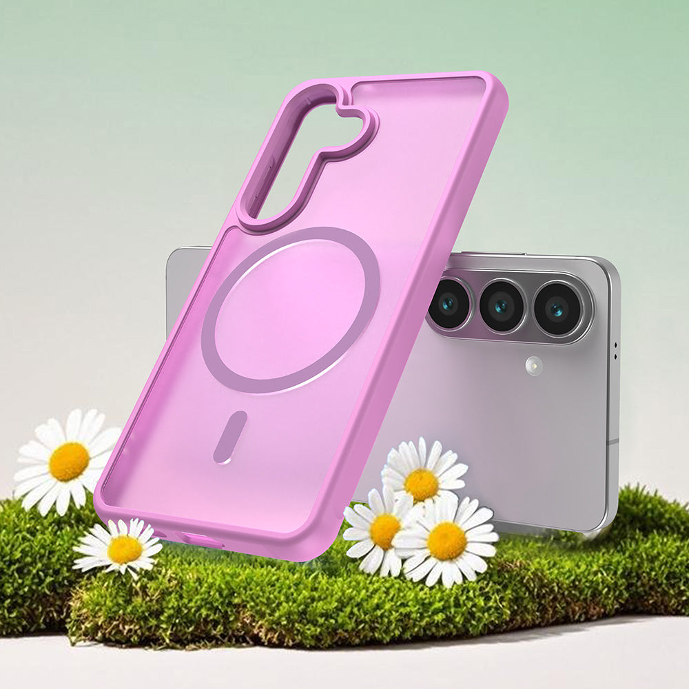Funda MagSafe para Samsung Galaxy S26 S942, Techsuit, HaloFrost II, Rosa