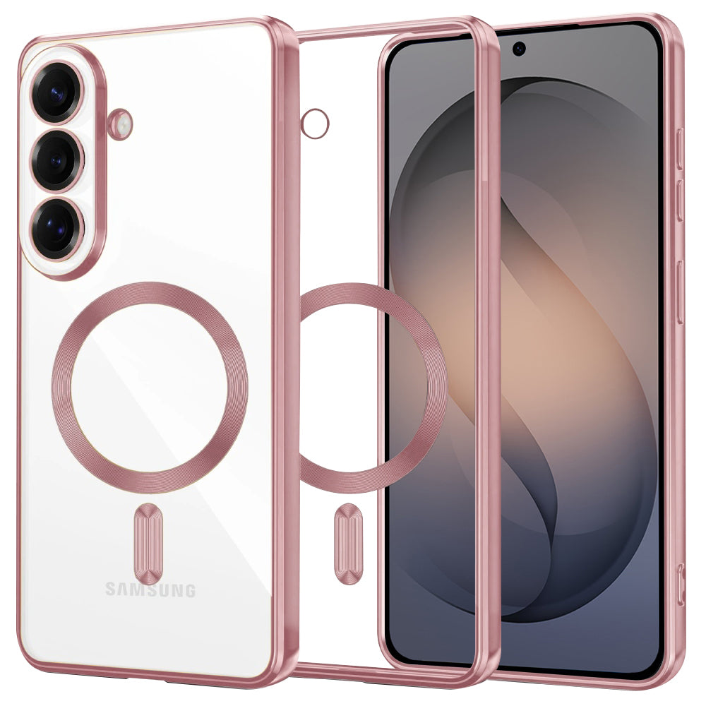 Funda MagSafe para Samsung Galaxy S26 S942, Techsuit, Luxury Crystal, Rosa