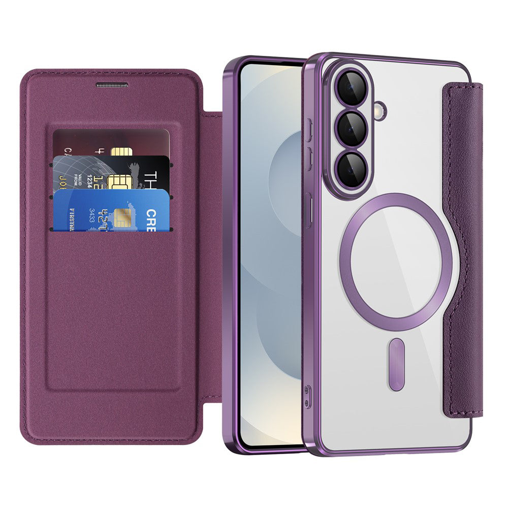 Funda MagSafe para Samsung Galaxy S26 S942, Techsuit, SmartMag Book, Morado