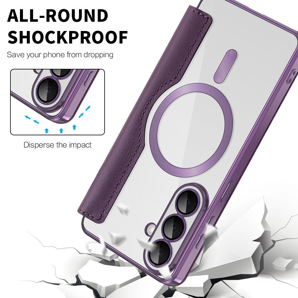 Funda MagSafe para Samsung Galaxy S26 S942, Techsuit, SmartMag Book, Morado