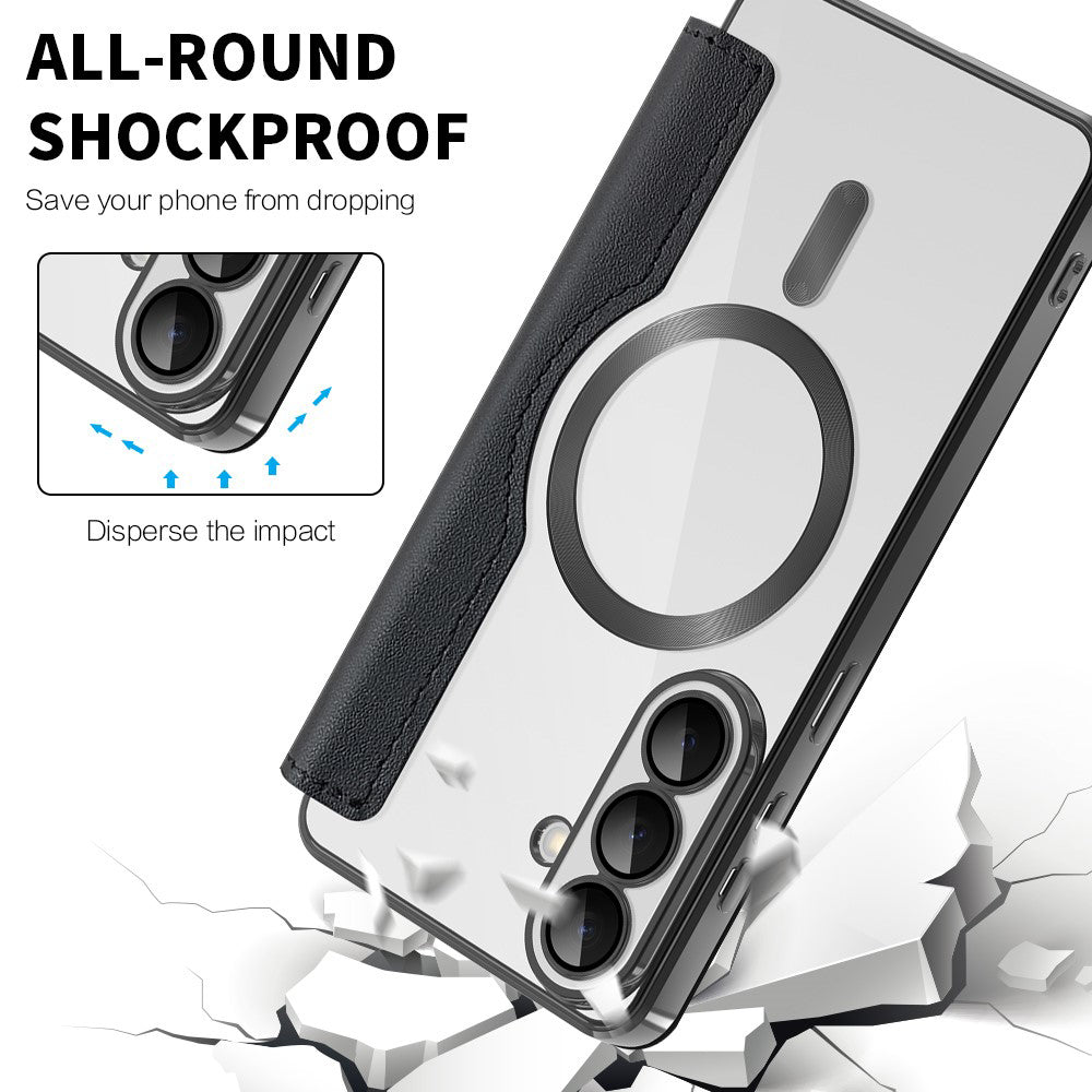 MagSafe Case for Samsung Galaxy S26, Techsuit, SmartMag Book, Black