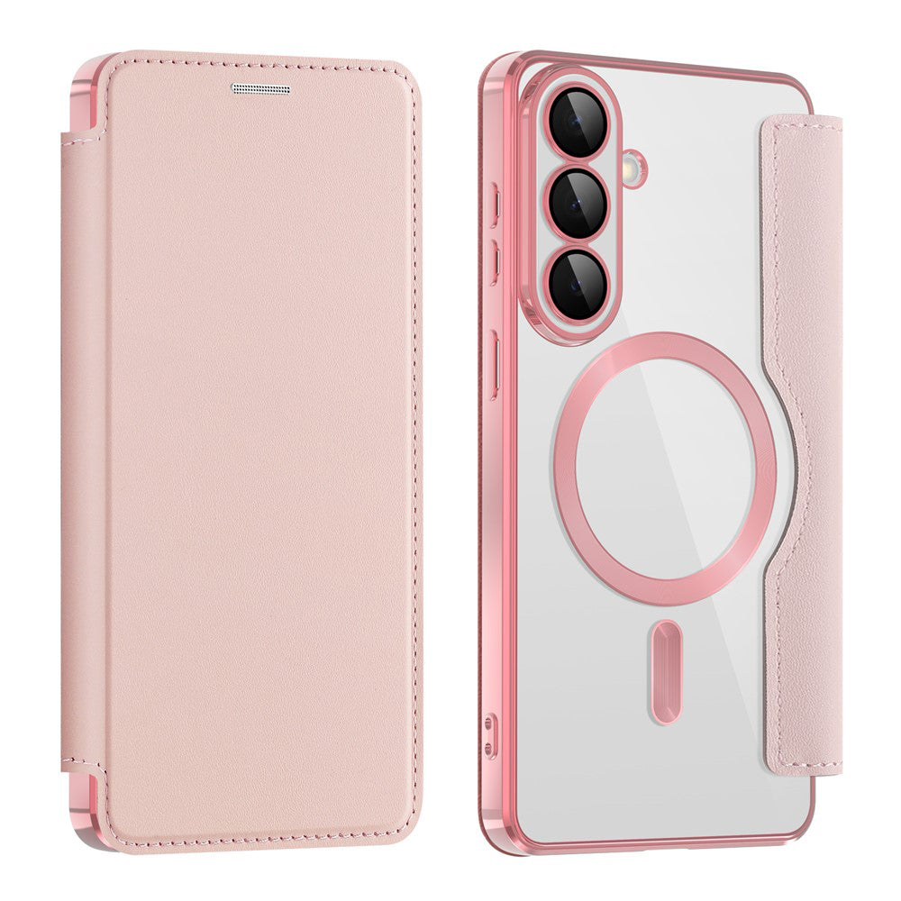 Funda MagSafe para Samsung Galaxy S26, Techsuit, SmartMag Book, Rosa