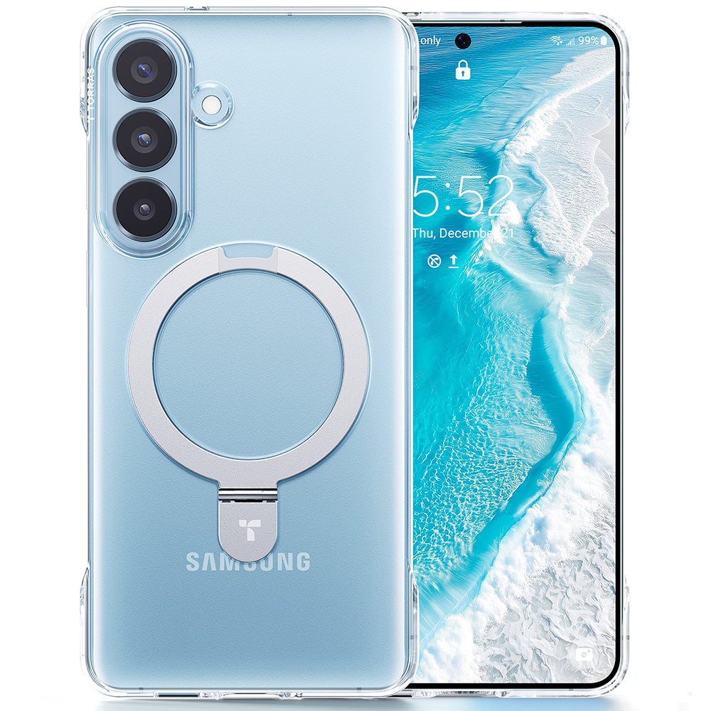 Funda MagSafe para Samsung Galaxy S26 S942, Torras, Ostand Slim, Transparente
