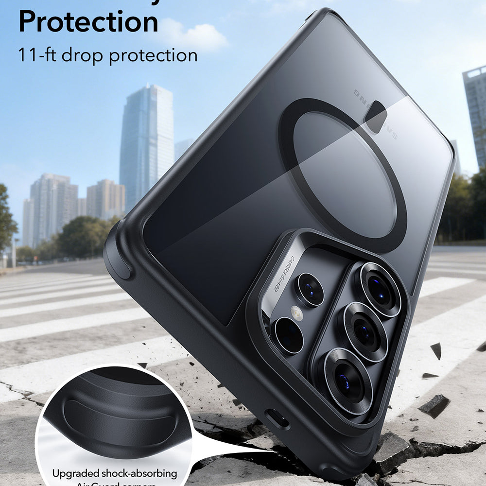 Funda MagSafe para Samsung Galaxy S26 Ultra S948, ESR, Classic Hybrid, Negra Transparente