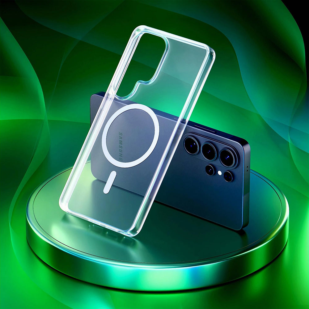Funda MagSafe para Samsung Galaxy S26 Ultra S948, 3MK, Clear MagCase, Transparente