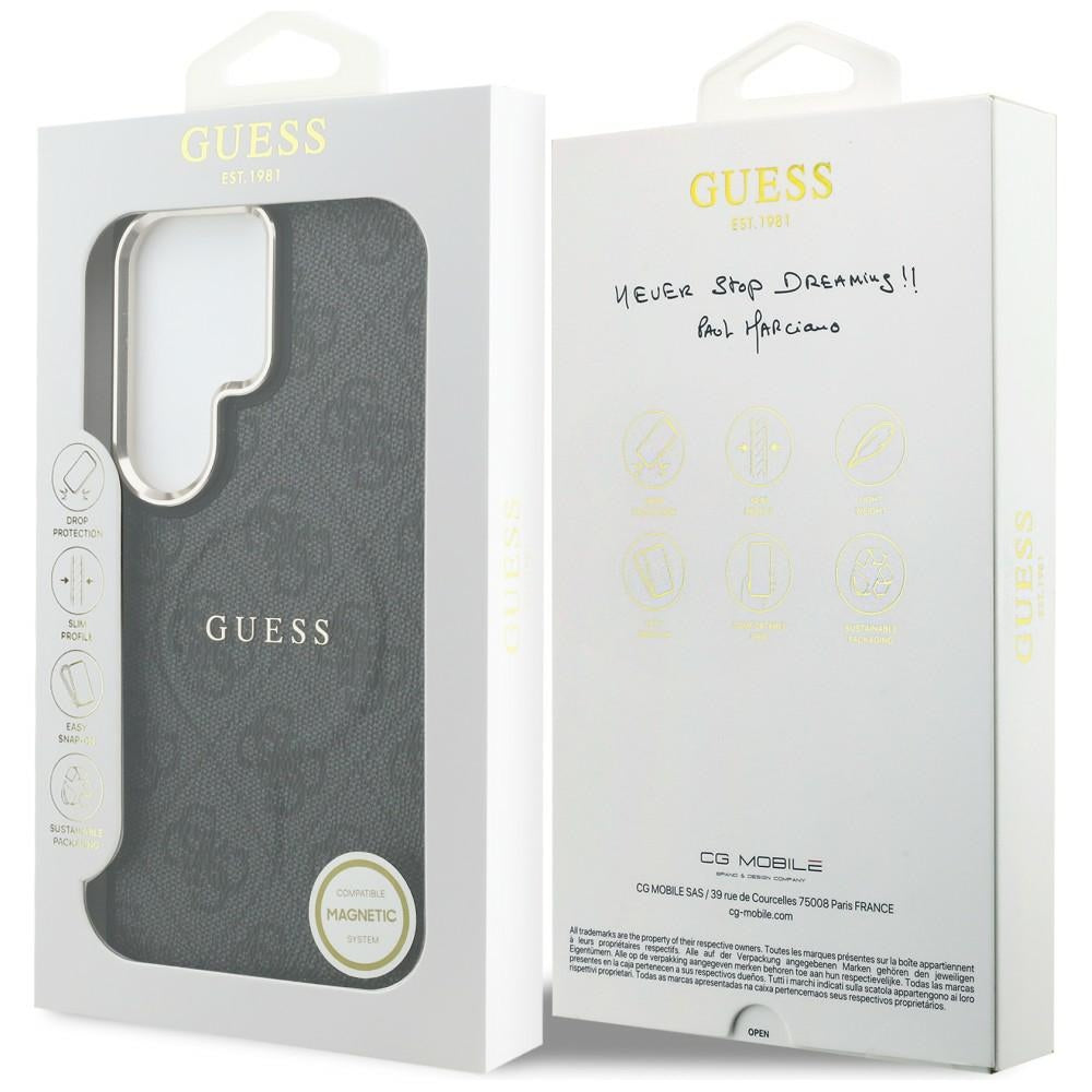 Funda MagSafe para Samsung Galaxy S26 Ultra S948, Guess, 4G Embossed Ring, Negra