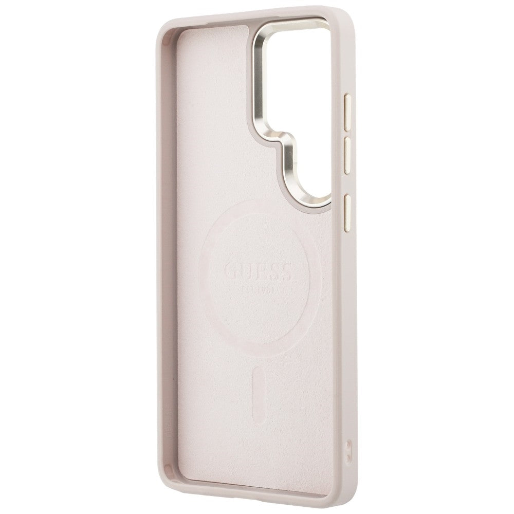 Funda MagSafe para Samsung Galaxy S26 Ultra S948, Guess, 4G Embossed Ring, Rosa