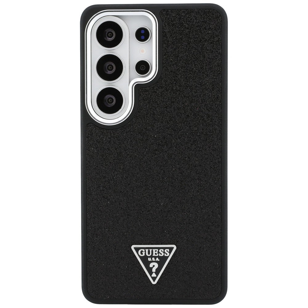 Funda MagSafe para Samsung Galaxy S26 Ultra S948, Guess, Fixed Glitter Triangle Logo, Negra