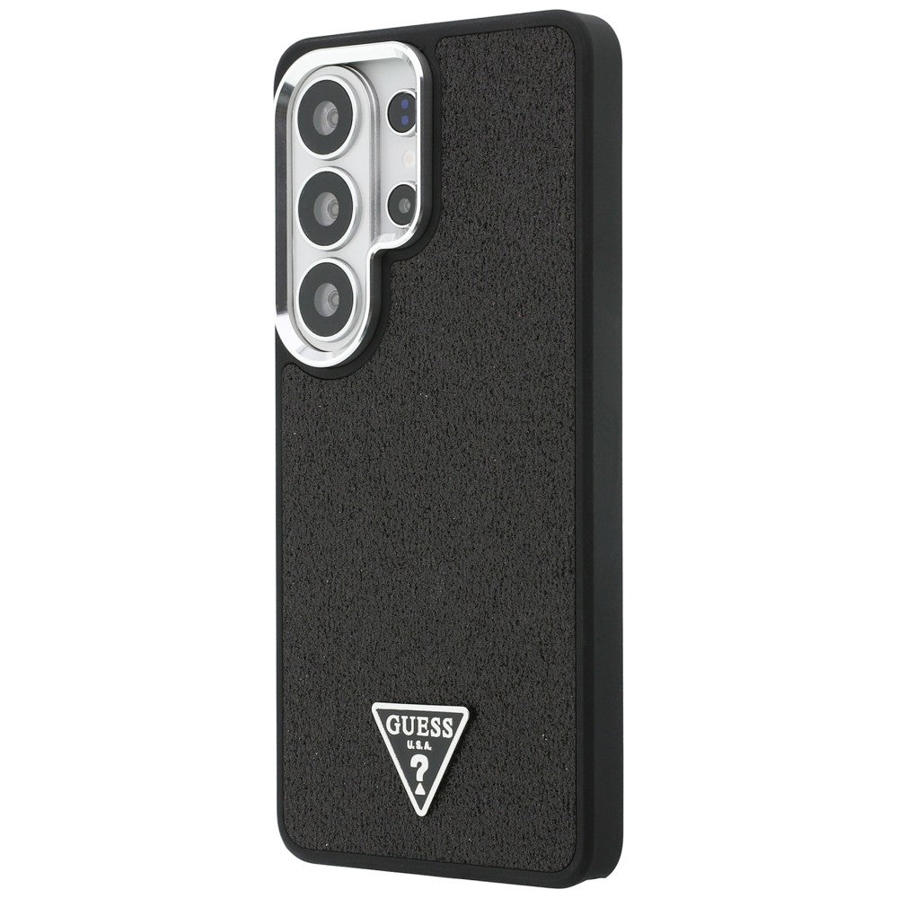 Funda MagSafe para Samsung Galaxy S26 Ultra S948, Guess, Fixed Glitter Triangle Logo, Negra