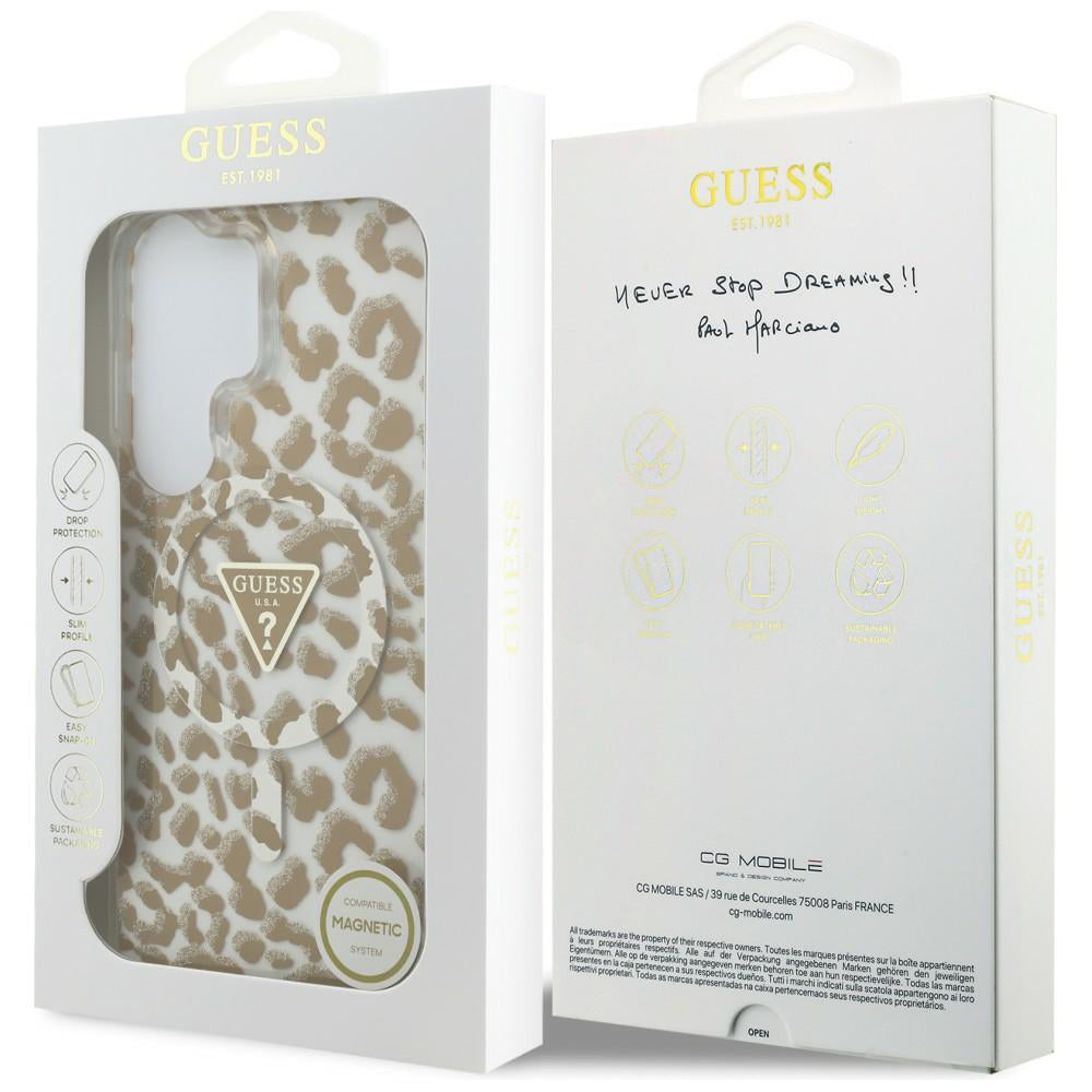 Funda MagSafe para Samsung Galaxy S26 Ultra S948, Guess, IML Leopard Pattern, Marrón
