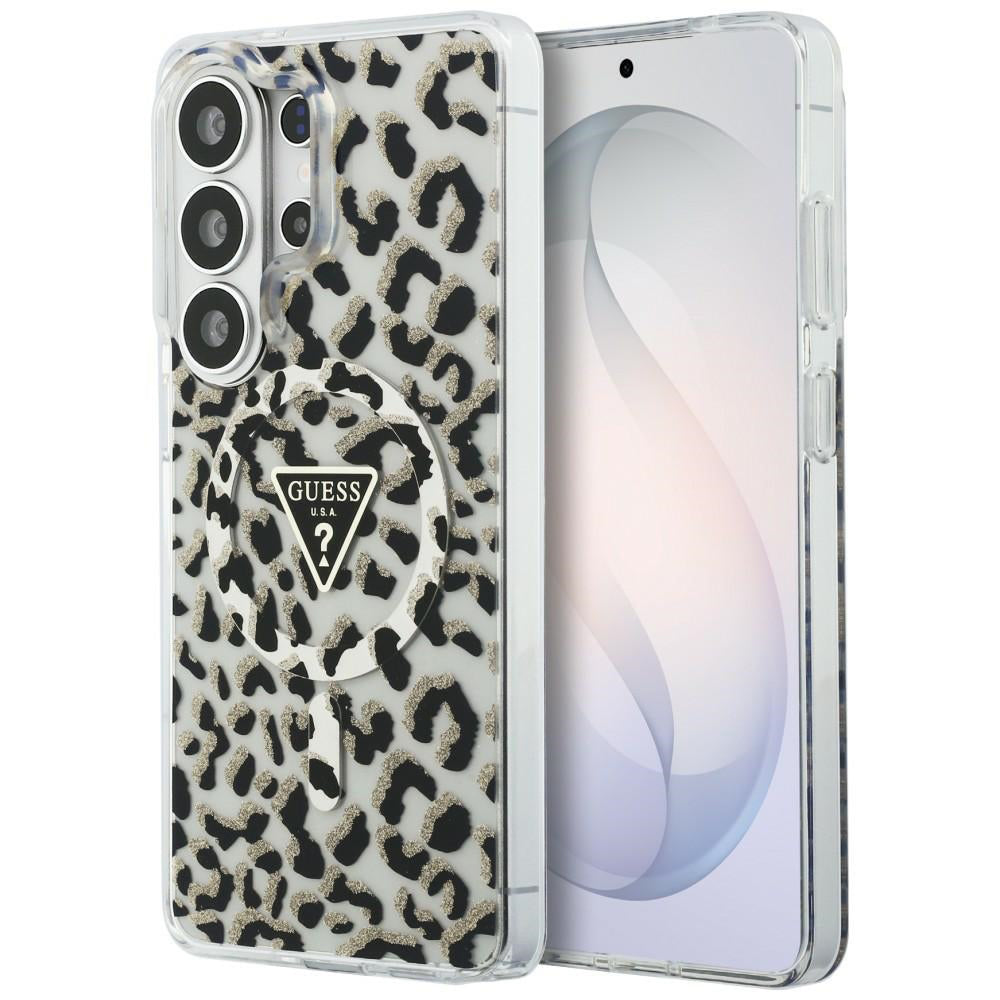 Funda MagSafe para Samsung Galaxy S26 Ultra S948, Guess, IML Leopard Pattern, Negra