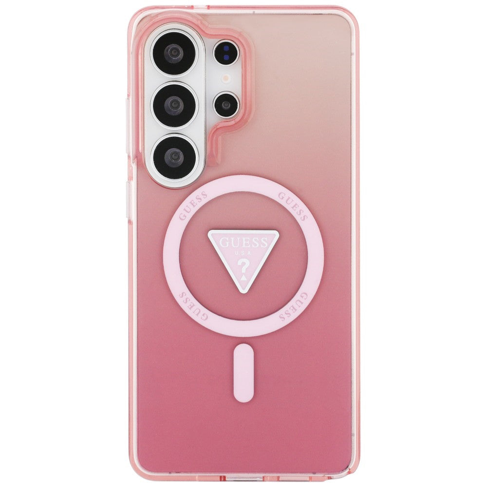 Funda MagSafe para Samsung Galaxy S26 Ultra S948, Guess, IML Gradient Triangle Logo, Rosa