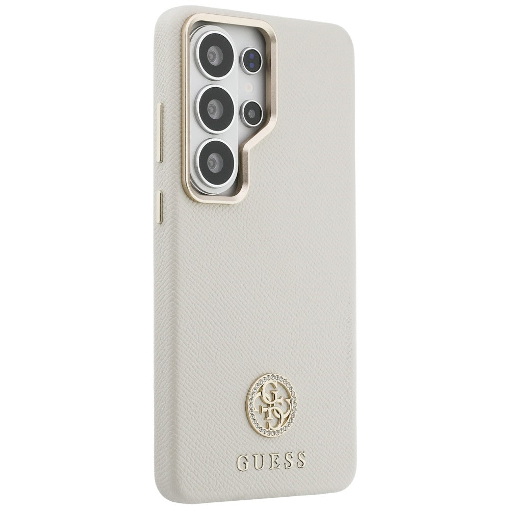 Funda MagSafe para Samsung Galaxy S26 Ultra S948, Guess, Rhinestone Round Logo, Beige