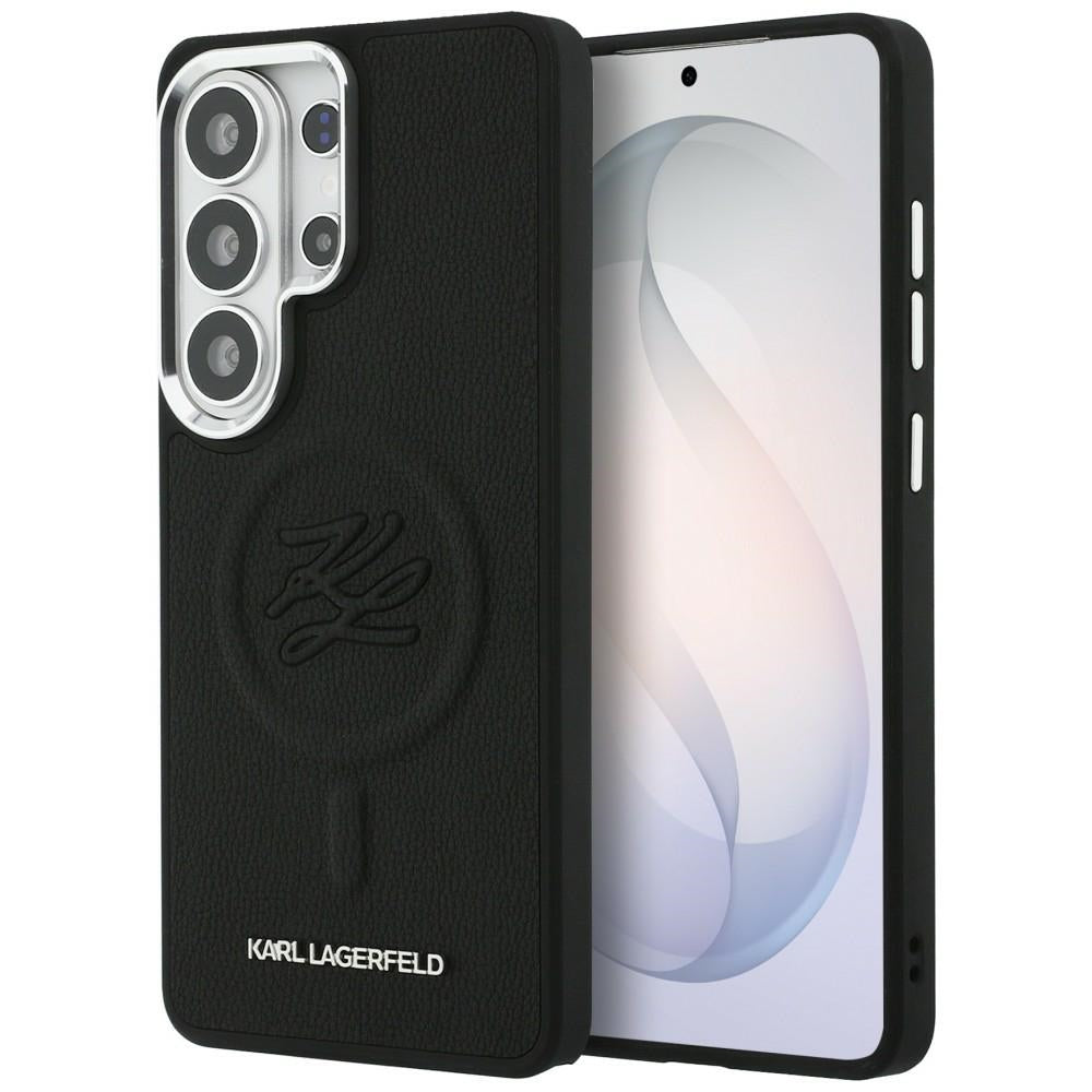 Funda MagSafe para Samsung Galaxy S26 Ultra S948, Karl Lagerfeld, Initial Logo Debossed, Negra