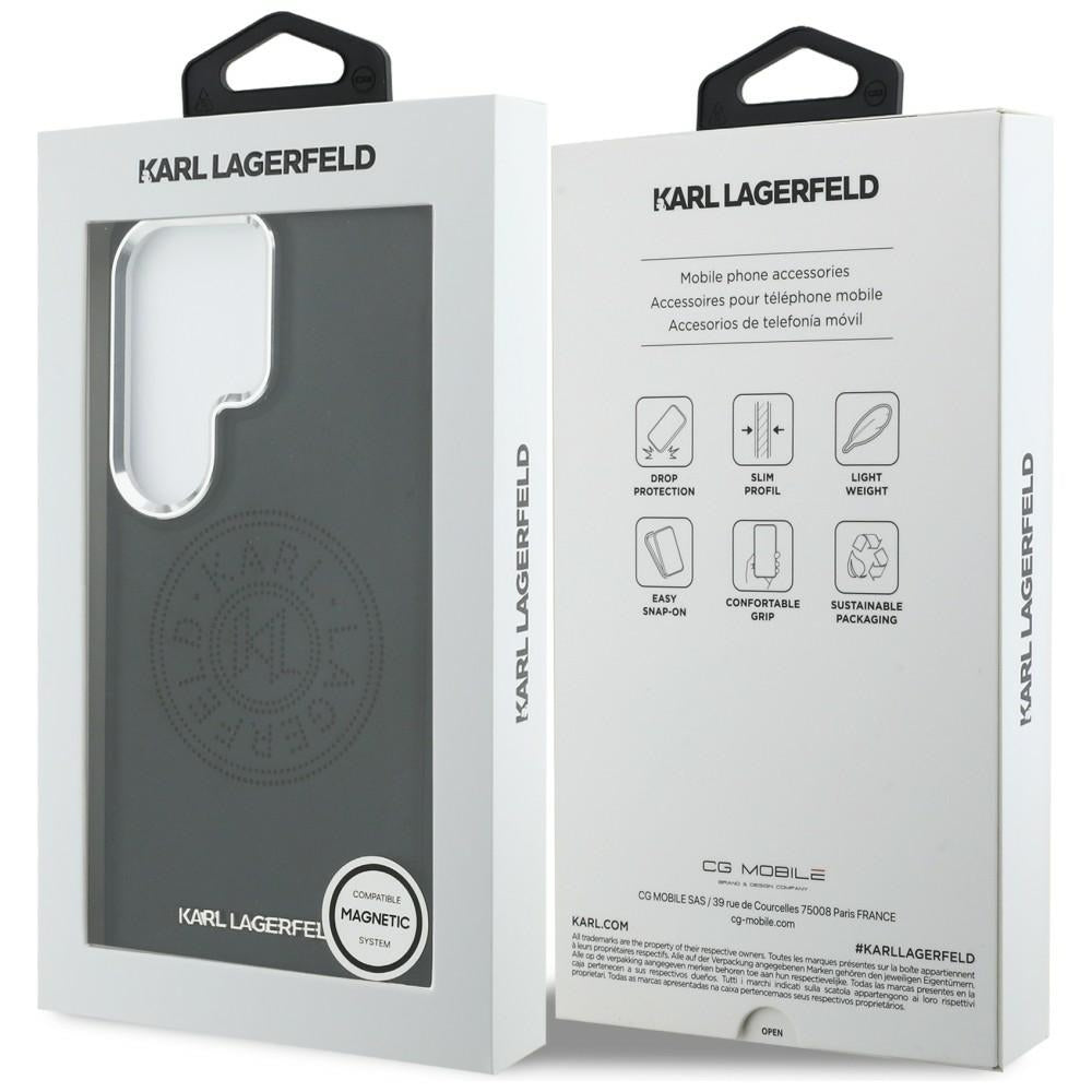 Funda MagSafe para Samsung Galaxy S26 Ultra S948, Karl Lagerfeld, Karl Round Point Logo, Negra