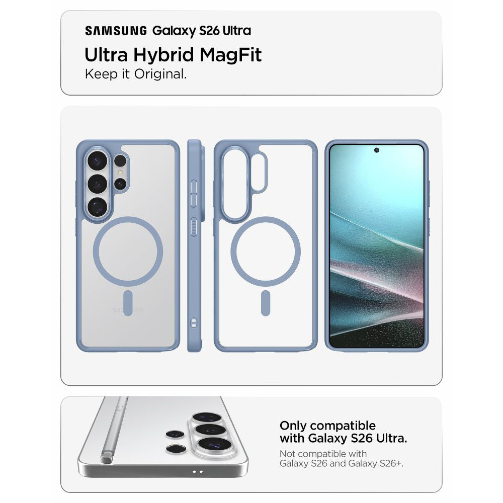 Funda MagSafe para Samsung Galaxy S26 Ultra S948, Spigen, Ultra Hybrid, Azul ACS11207