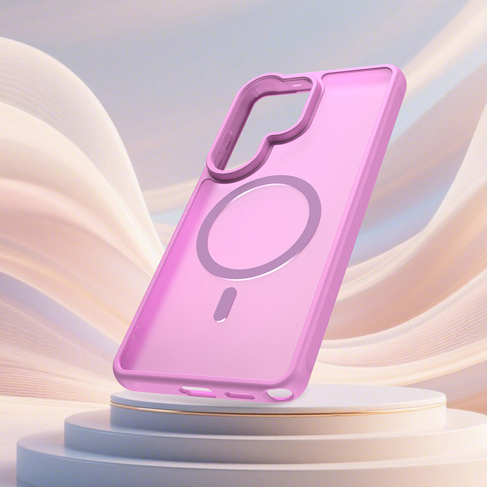 Funda MagSafe para Samsung Galaxy S26 Ultra S948, Techsuit, HaloFrost II, Rosa
