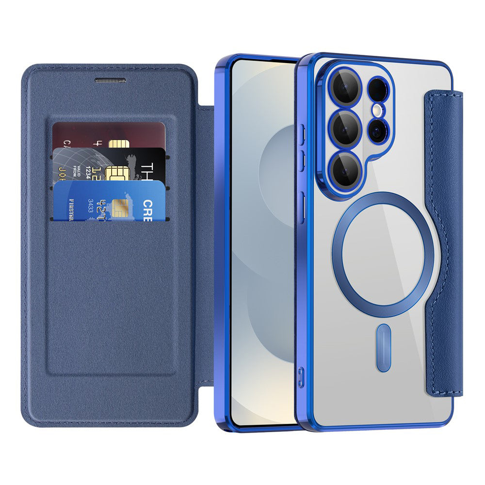 Funda MagSafe para Samsung Galaxy S26 Ultra S948, Techsuit, SmartMag Book, Azul