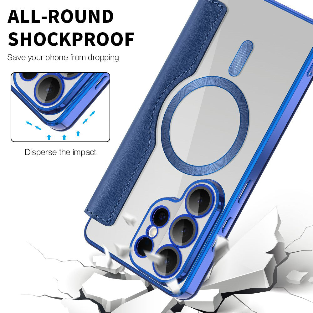 Funda MagSafe para Samsung Galaxy S26 Ultra S948, Techsuit, SmartMag Book, Azul