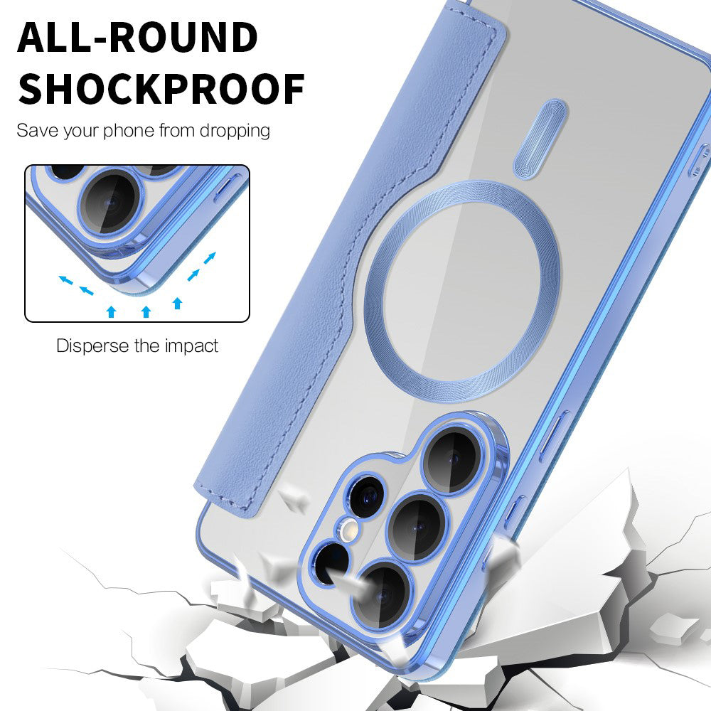 Funda MagSafe para Samsung Galaxy S26 Ultra S948, Techsuit, SmartMag Book, Azul