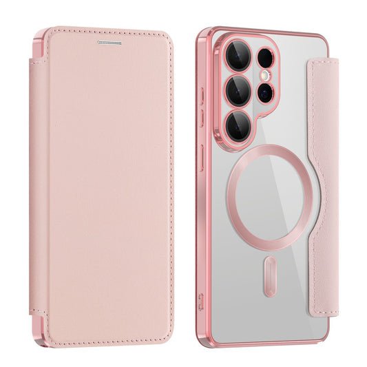 Funda MagSafe para Samsung Galaxy S26 Ultra, Techsuit, SmartMag Book, Rosa