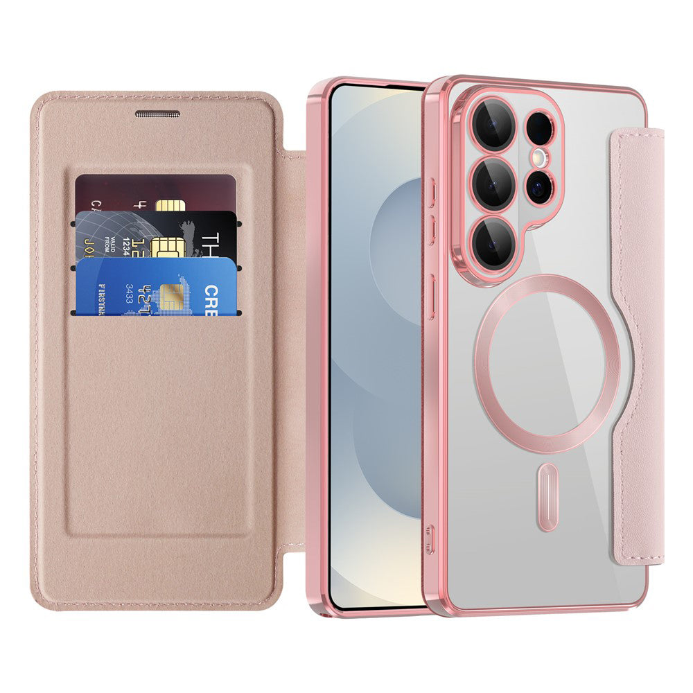 Funda MagSafe para Samsung Galaxy S26 Ultra S948, Techsuit, SmartMag Book, Rosa