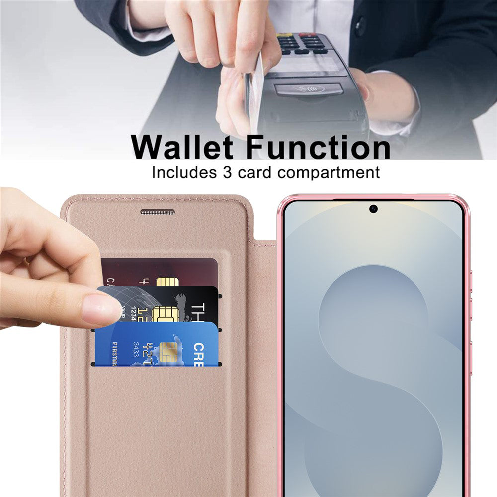 Funda MagSafe para Samsung Galaxy S26 Ultra S948, Techsuit, SmartMag Book, Rosa