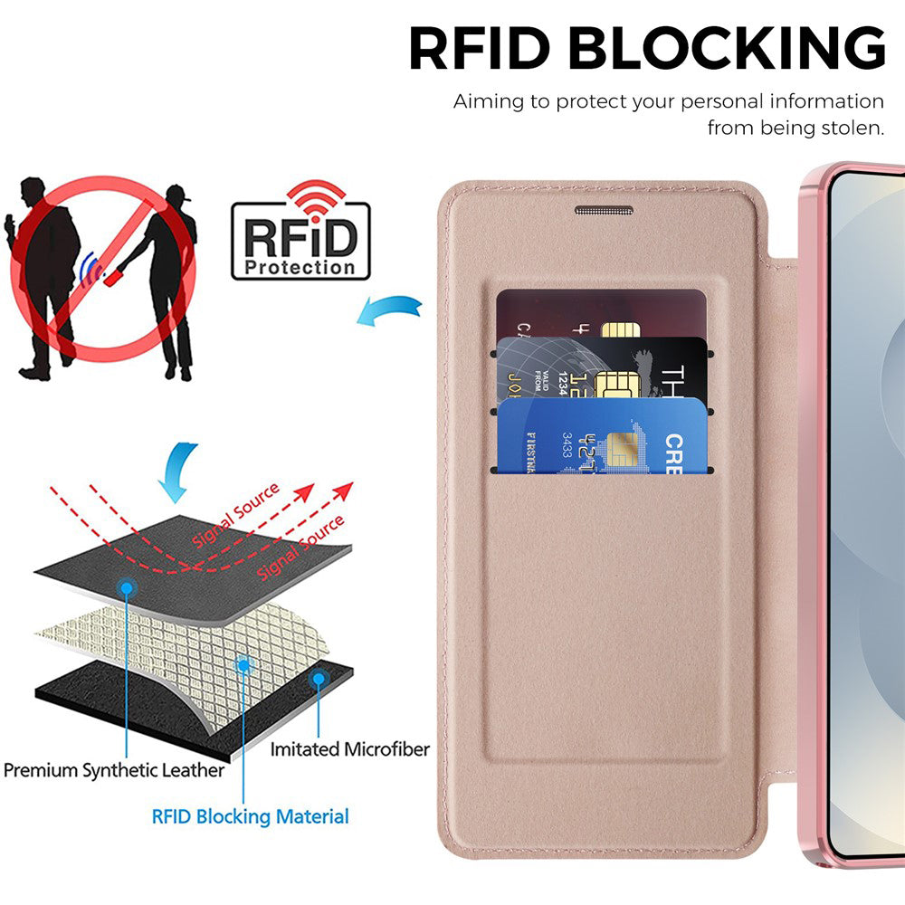 Funda MagSafe para Samsung Galaxy S26 Ultra S948, Techsuit, SmartMag Book, Rosa