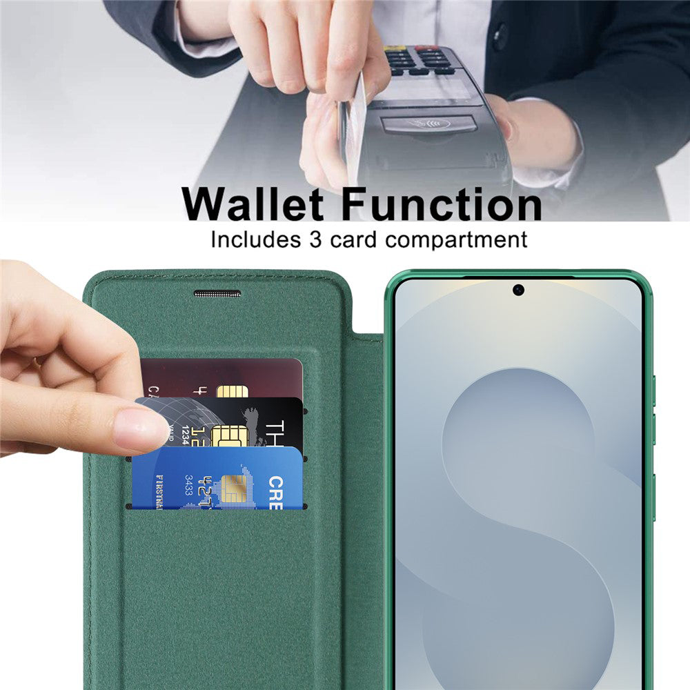 Funda MagSafe para Samsung Galaxy S26 Ultra S948, Techsuit, SmartMag Book, Verde