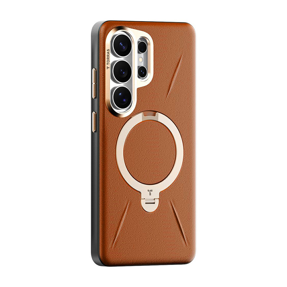 Funda MagSafe para Samsung Galaxy S26 Ultra S948, Torras, QPRO Leather, Marrón