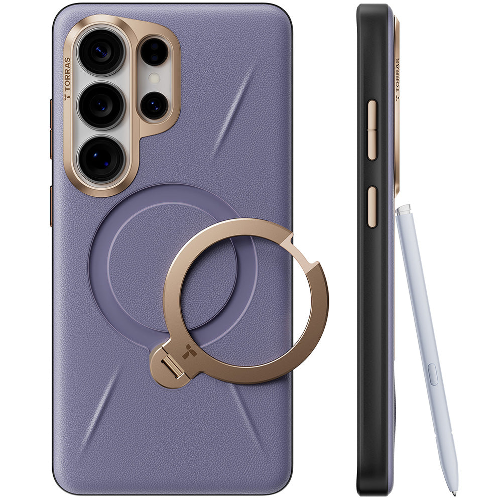 Funda MagSafe para Samsung Galaxy S26 Ultra S948, Torras, QPRO Leather, Morado