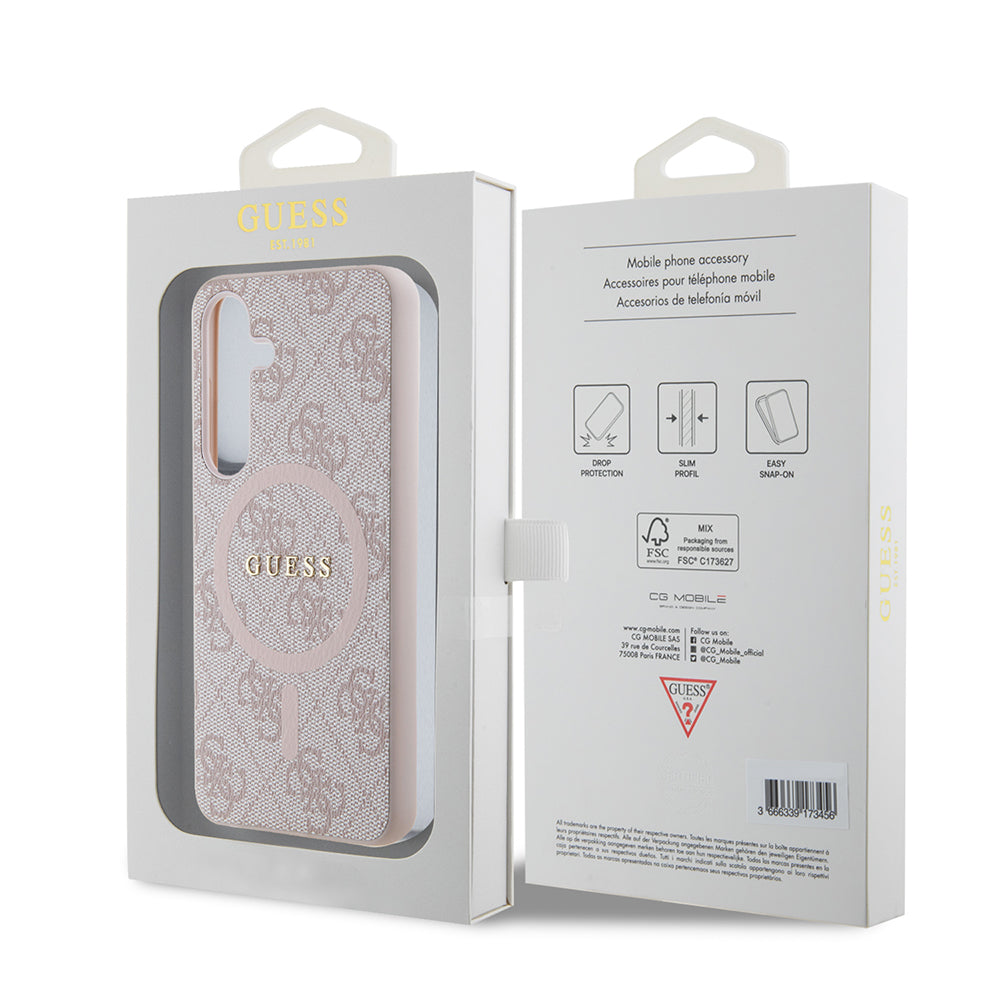 Funda MagSafe para Samsung Galaxy Z Flip7 F766, Guess, Colección 4G, Rosa