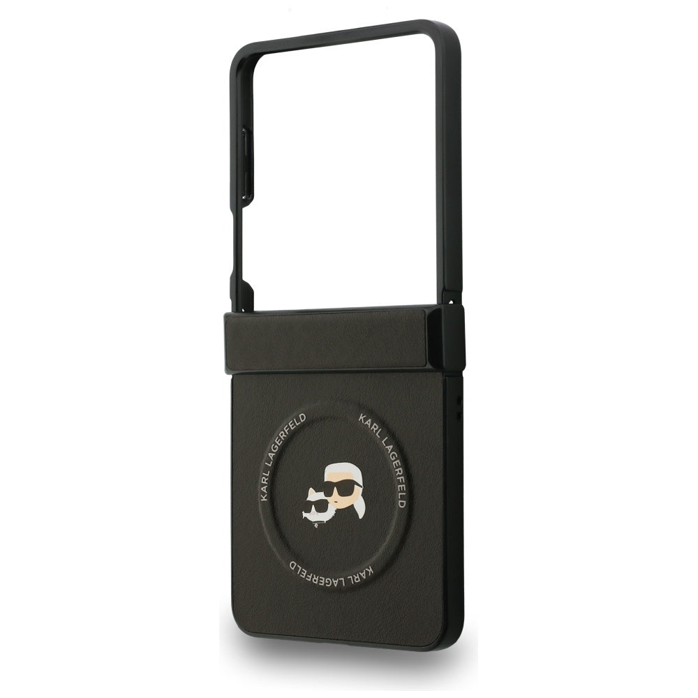 MagSafe Case for Samsung Galaxy Z Flip7 F766, Karl Lagerfeld, Karl & Choupette Pins, Black