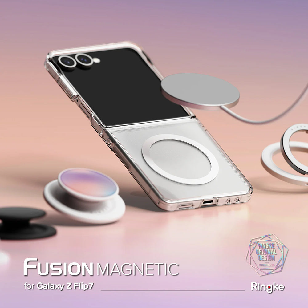Funda MagSafe para Samsung Galaxy Z Flip7 F766, Ringke, Fusion, Transparente