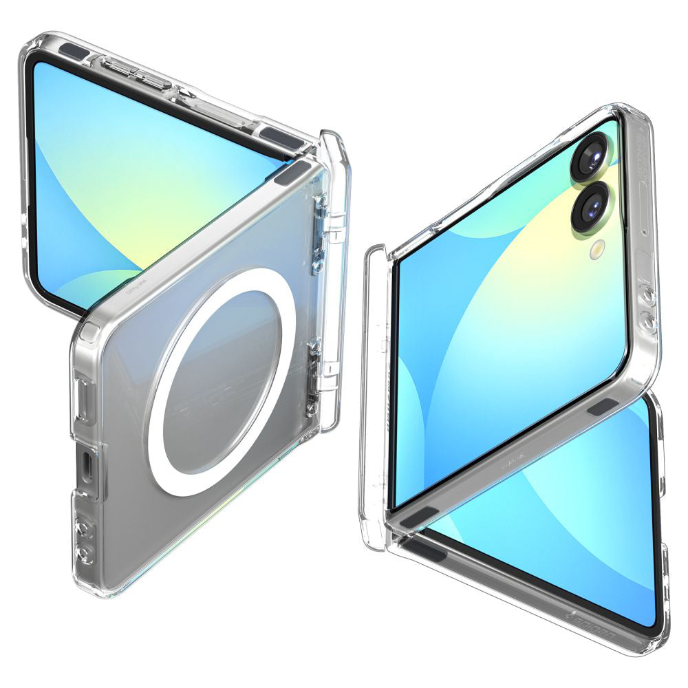 Funda MagSafe para Samsung Galaxy Z Flip7 F766, Spigen, Ultra Hybrid Pro, Transparente ACS09559