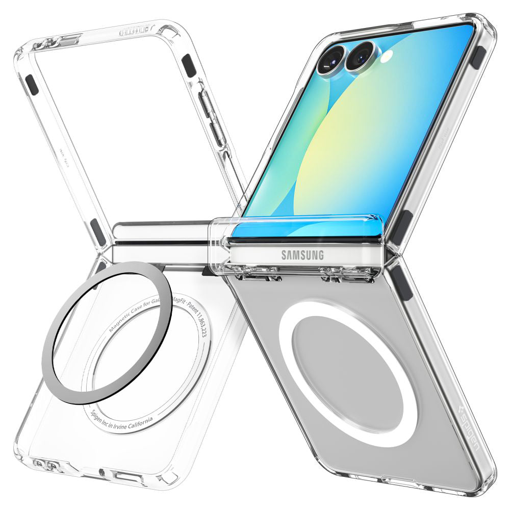 Funda MagSafe para Samsung Galaxy Z Flip7 F766, Spigen, Ultra Hybrid Pro, Transparente ACS09559