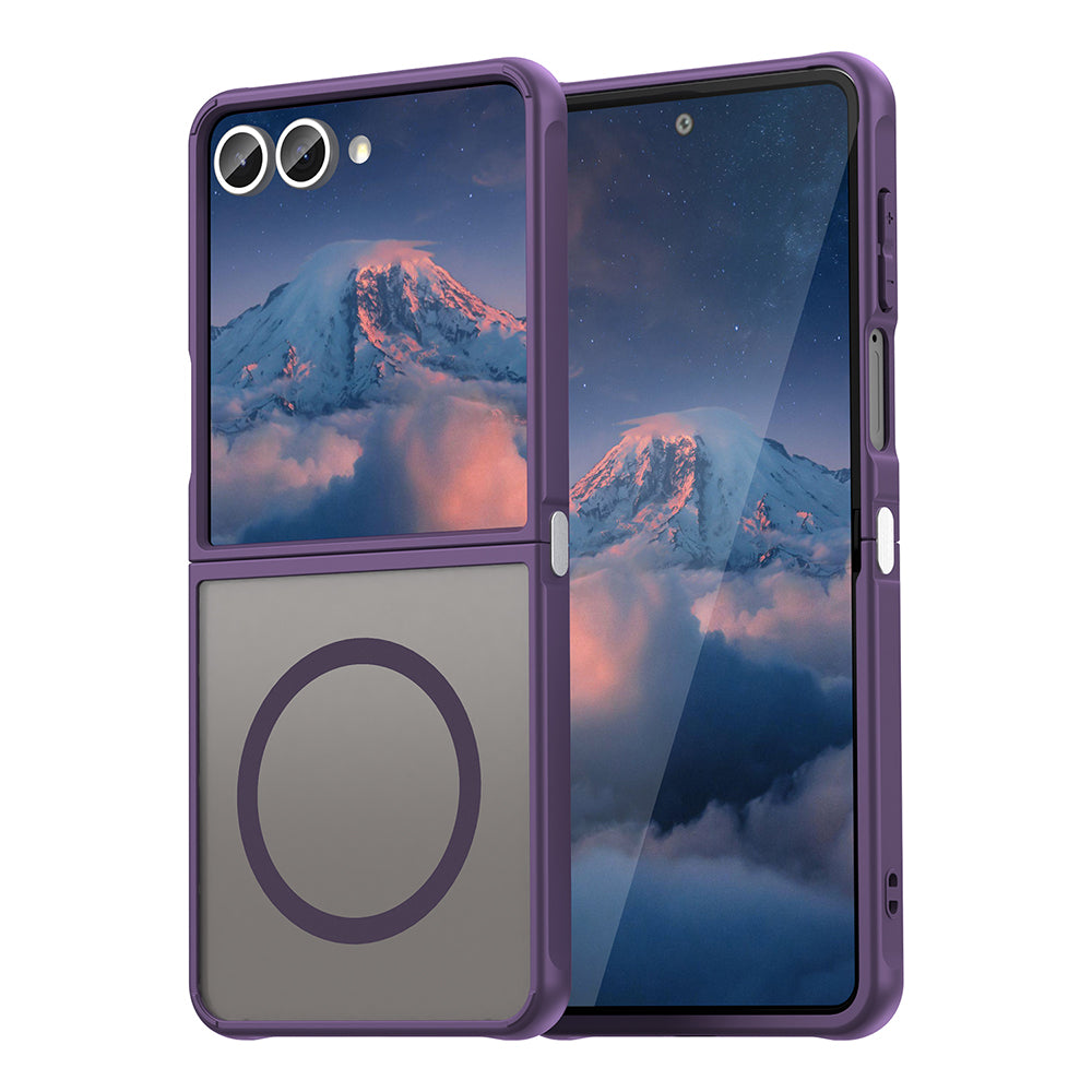 Funda MagSafe para Samsung Galaxy Z Flip7 F766, Techsuit, HaloFrost II, Morado