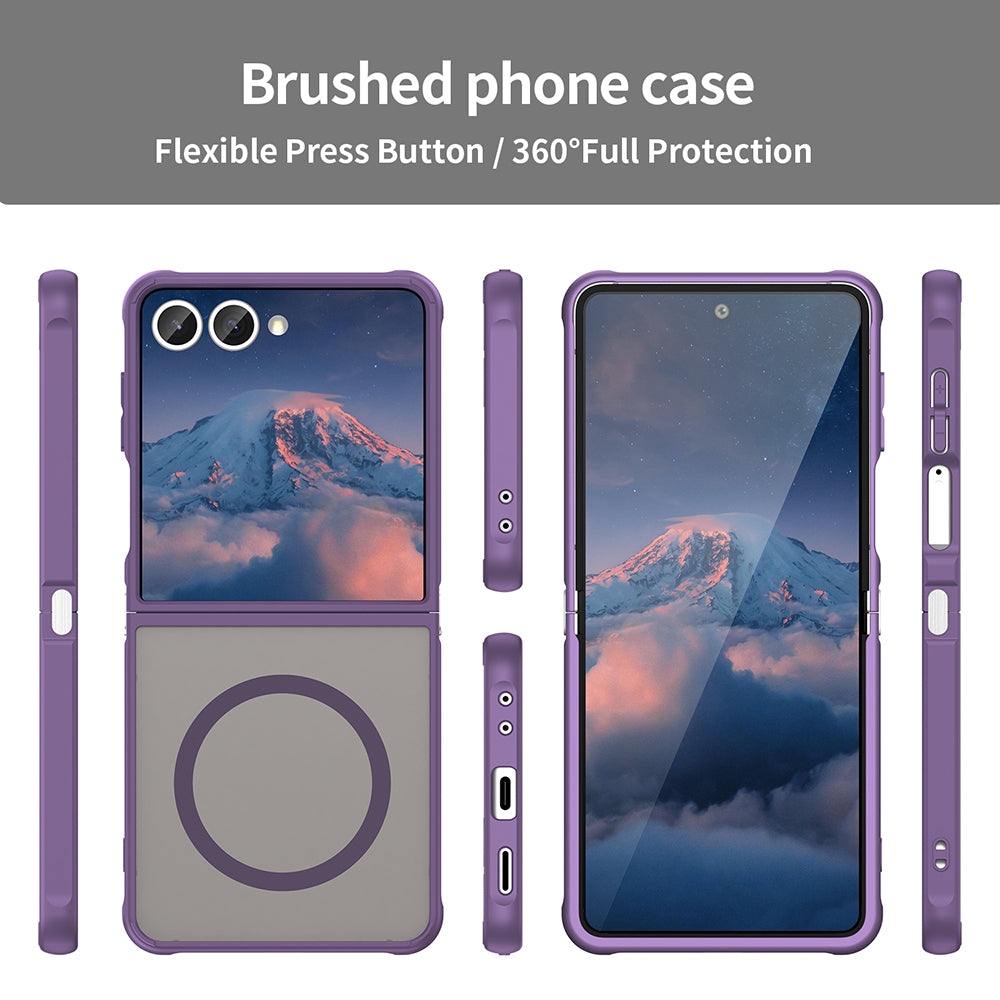Funda MagSafe para Samsung Galaxy Z Flip7 F766, Techsuit, HaloFrost II, Morado