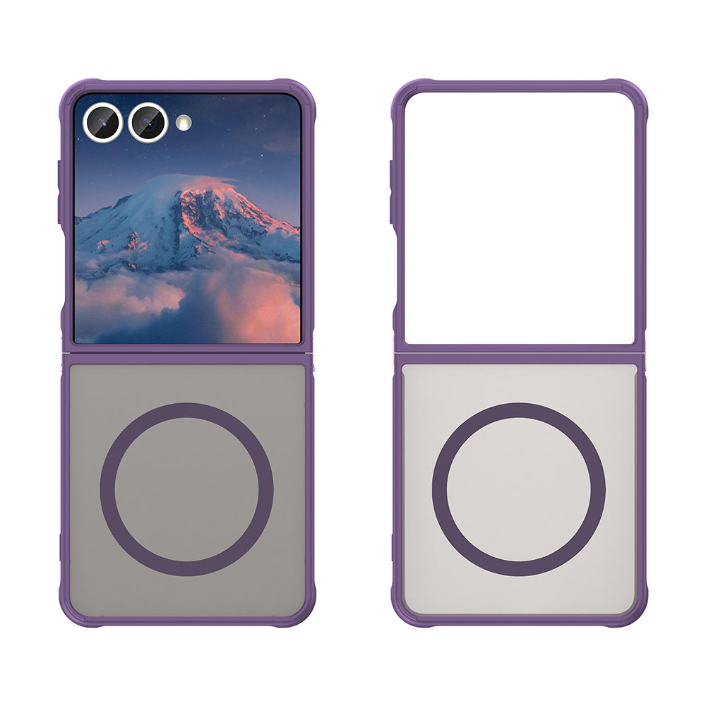 Funda MagSafe para Samsung Galaxy Z Flip7 F766, Techsuit, HaloFrost II, Morado