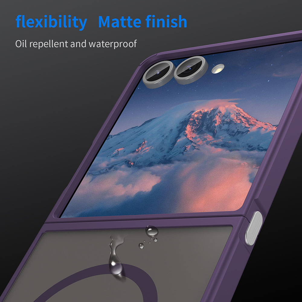 Funda MagSafe para Samsung Galaxy Z Flip7 F766, Techsuit, HaloFrost II, Morado