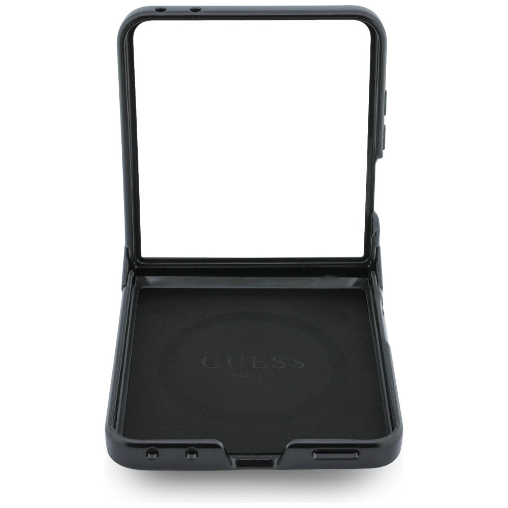 Funda MagSafe para Samsung Galaxy Z Flip8 F776, Guess, 4G Leather Classic, Marrón