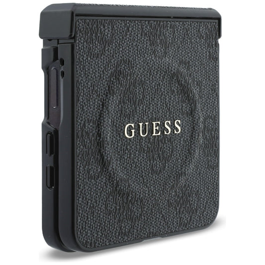 Funda MagSafe para Samsung Galaxy Z Flip8 F776, Guess, 4G Leather Classic, Negra