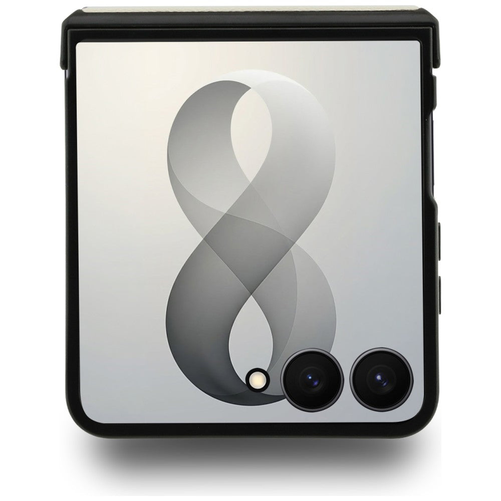 Funda MagSafe para Samsung Galaxy Z Flip8 F776, Guess, Soporte Anillo Logo Clásico Granulado, Beige